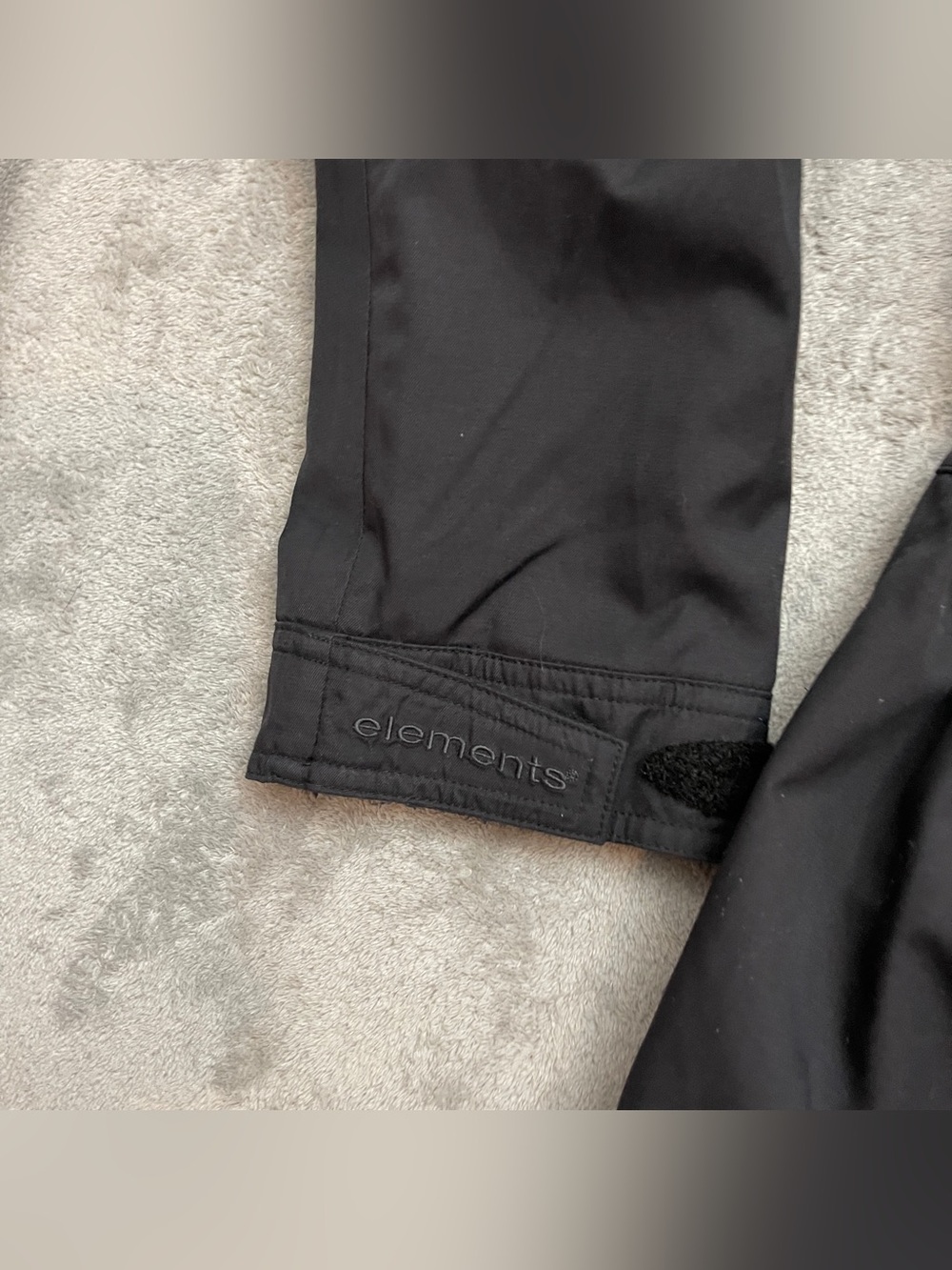 REI Elements Womens M Black Rain Jacket Full Zip Hooded Nylon Parka Coat - Picture 8 of 9